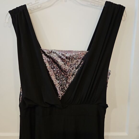 AA STUDIO SEQUIN BLACK JUMPSUIT sz 14 - Picture 4 of 9